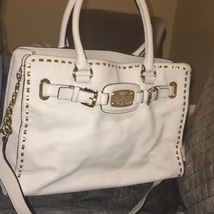 Michael Kors white large Hamilton tote